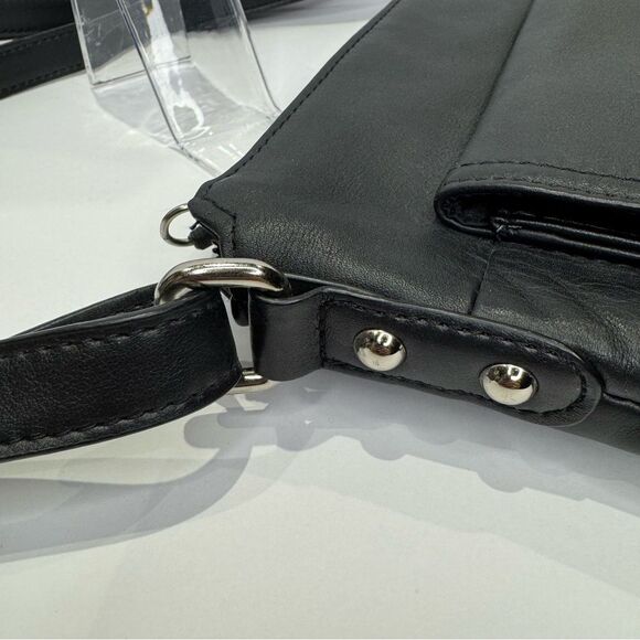 Giani Bernini Black Leather Women's Purse Shoulder Handbag Crossbody Bag - Picture 9 of 10